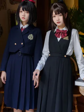 Academic Lolita Outfits Black Long Sleeves Cravat Overcoat